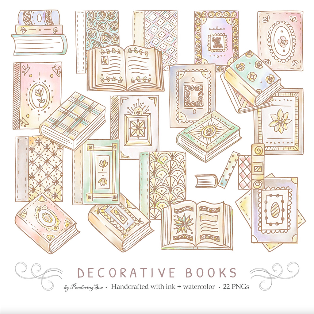 Decorative Books Clipart