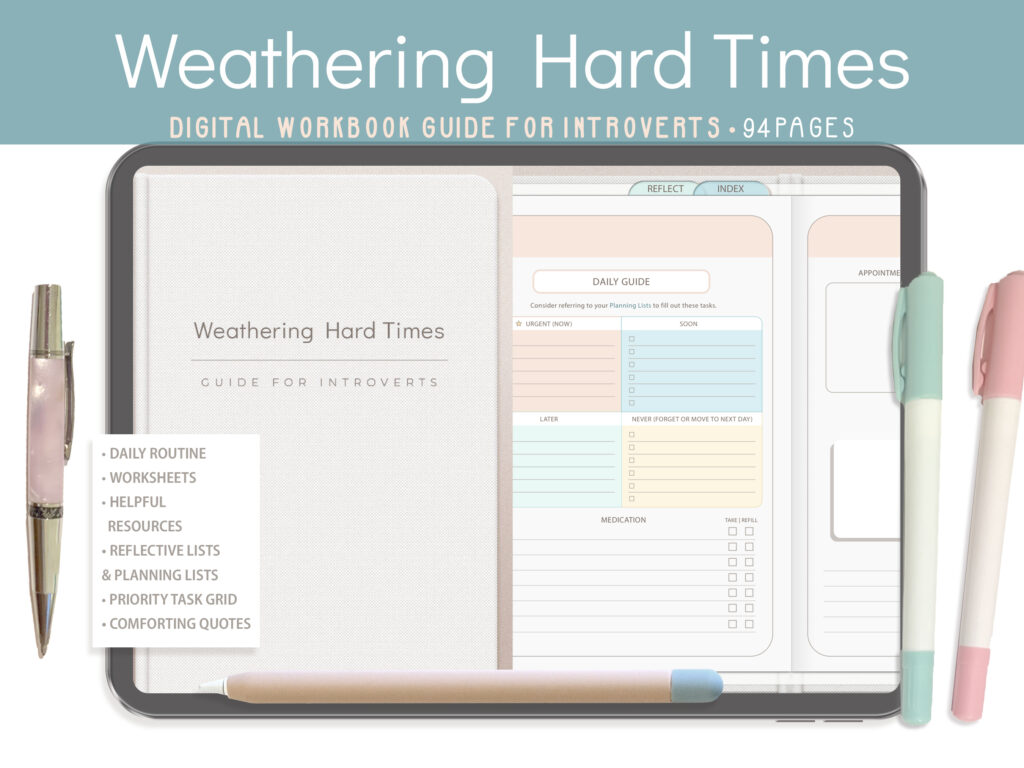 Weathering hard times guide for introverts digital workbook.